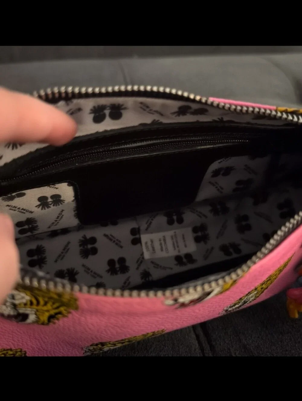 Min And Mon Neon Pink Adjustable Leather Shoulder Bag